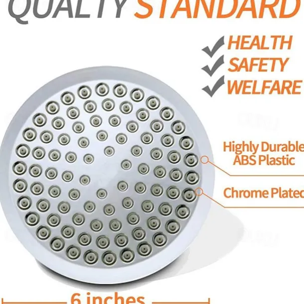 4/6 inch Rainfall Shower Head Set, 5 Mode Sprayer Showerhead with Water Filter, 360-degree Rotation High Pressure Overhead Shower Head Arm Chrome Black Silver