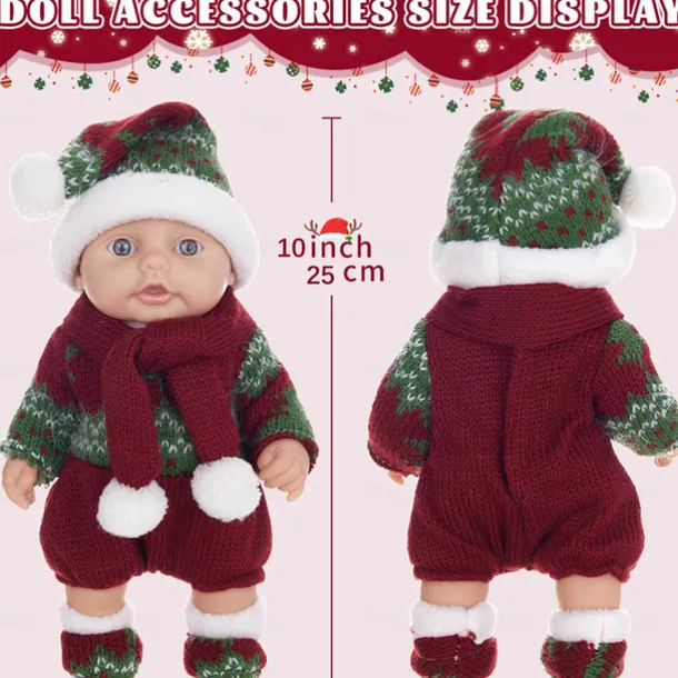 10 inch Realistic Reborn Baby Doll with Clothes Outfits Clothing Set Accessories Suitable for Reborn Babies and Newborns