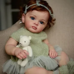 24 inch Reborn Baby Doll Finished Reborn Toddler Girl Doll Tutti Hand Paint Doll High Quality 3D skin multiple Layers Painting Visible Veins for Christmas Gifts