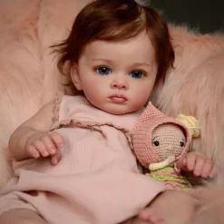 24 inch Reborn Baby Doll Finished Reborn Toddler Girl Doll Tutti Hand Paint Doll High Quality 3D skin multiple Layers Painting Visible Veins for Christmas Gifts