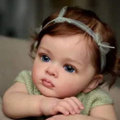 24 inch Reborn Baby Doll Finished Reborn Toddler Girl Doll Tutti Hand Paint Doll High Quality 3D skin multiple Layers Painting Visible Veins for Christmas Gifts