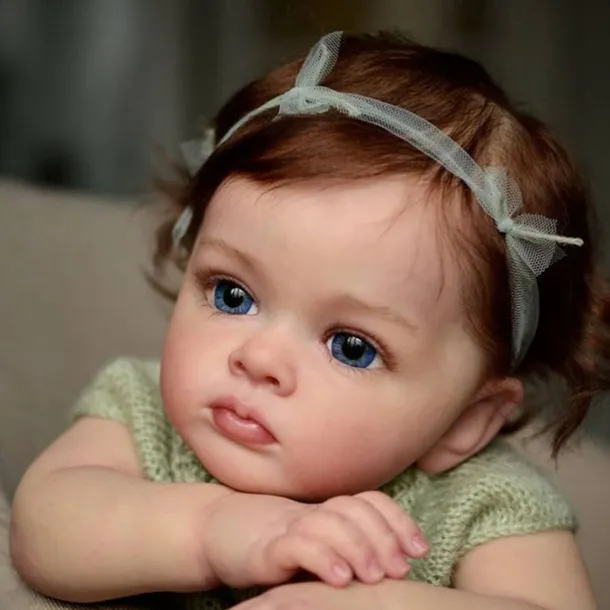 24 inch Reborn Baby Doll Finished Reborn Toddler Girl Doll Tutti Hand Paint Doll High Quality 3D skin multiple Layers Painting Visible Veins for Christmas Gifts