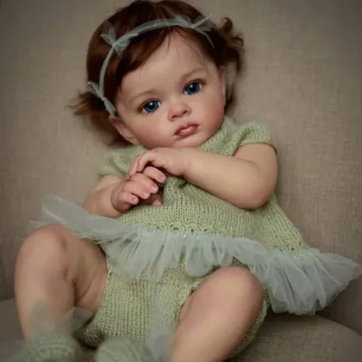 24 inch Reborn Baby Doll Finished Reborn Toddler Girl Doll Tutti Hand Paint Doll High Quality 3D skin multiple Layers Painting Visible Veins for Christmas Gifts