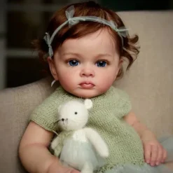 24 inch Reborn Baby Doll Finished Reborn Toddler Girl Doll Tutti Hand Paint Doll High Quality 3D skin multiple Layers Painting Visible Veins for Christmas Gifts