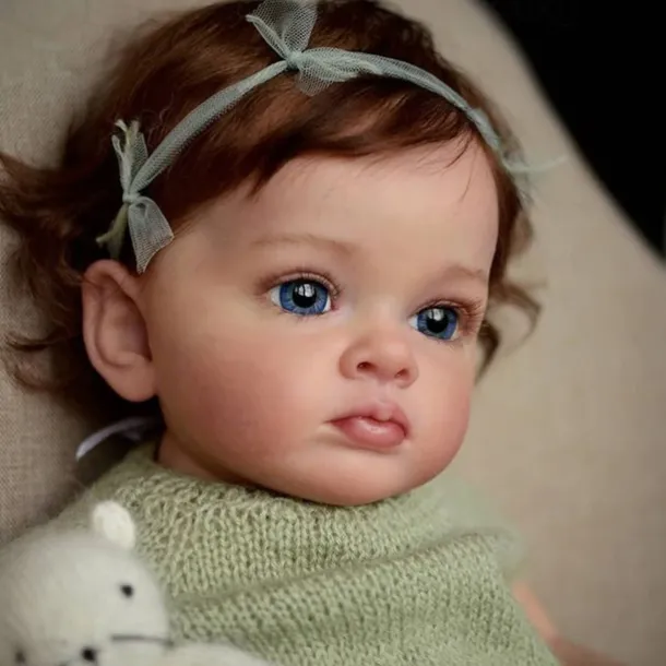 24 inch Reborn Baby Doll Finished Reborn Toddler Girl Doll Tutti Hand Paint Doll High Quality 3D skin multiple Layers Painting Visible Veins for Christmas Gifts
