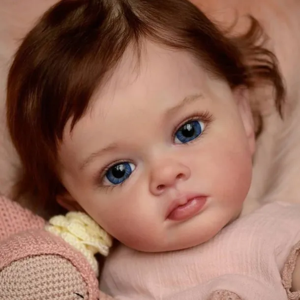 24 inch Reborn Baby Doll Finished Reborn Toddler Girl Doll Tutti Hand Paint Doll High Quality 3D skin multiple Layers Painting Visible Veins for Christmas Gifts