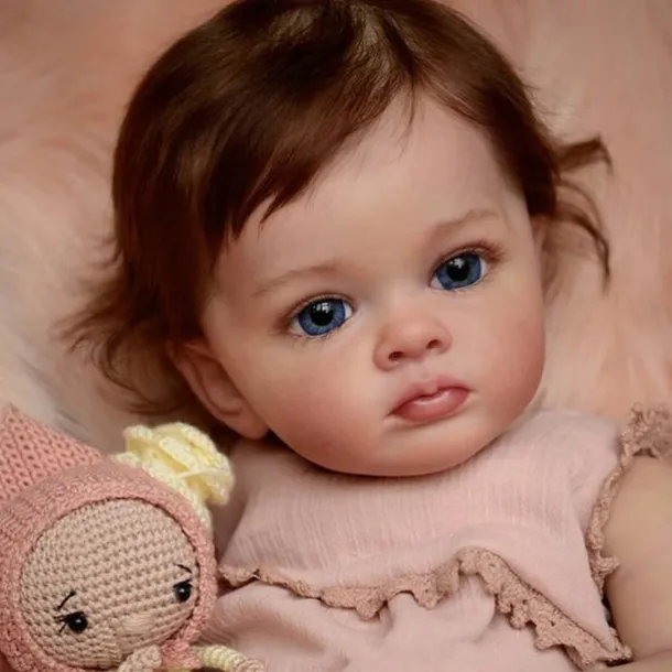 24 inch Reborn Baby Doll Finished Reborn Toddler Girl Doll Tutti Hand Paint Doll High Quality 3D skin multiple Layers Painting Visible Veins for Christmas Gifts