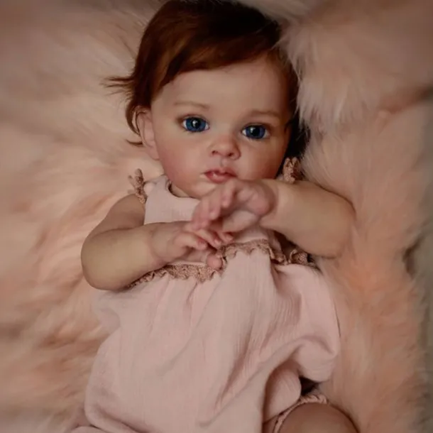 24 inch Reborn Baby Doll Finished Reborn Toddler Girl Doll Tutti Hand Paint Doll High Quality 3D skin multiple Layers Painting Visible Veins for Christmas Gifts