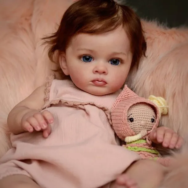 24 inch Reborn Baby Doll Finished Reborn Toddler Girl Doll Tutti Hand Paint Doll High Quality 3D skin multiple Layers Painting Visible Veins for Christmas Gifts