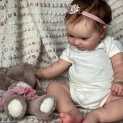 20 inch Reborn Baby Doll Full Body Silicone Waterproof Reborn Maddie Doll Hand-Detailed Painting with Visible Veins Lifelike 3D Skin Tone
