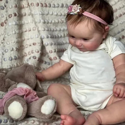 20 inch Reborn Baby Doll Full Body Silicone Waterproof Reborn Maddie Doll Hand-Detailed Painting with Visible Veins Lifelike 3D Skin Tone