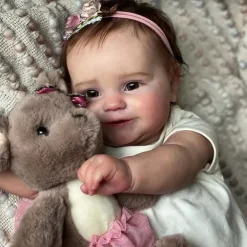 20 inch Reborn Baby Doll Full Body Silicone Waterproof Reborn Maddie Doll Hand-Detailed Painting with Visible Veins Lifelike 3D Skin Tone
