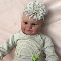 20 inch Reborn Baby Doll Full Body Silicone Waterproof Reborn Maddie Doll Hand-Detailed Painting with Visible Veins Lifelike 3D Skin Tone