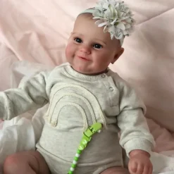 20 inch Reborn Baby Doll Full Body Silicone Waterproof Reborn Maddie Doll Hand-Detailed Painting with Visible Veins Lifelike 3D Skin Tone