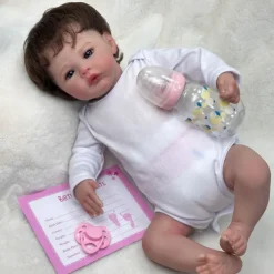 18 inch Reborn Doll Baby & Toddler Toy Reborn Toddler Doll Doll Reborn Baby Doll Baby Reborn Baby Doll Newborn lifelike Gift Hand Made Non Toxic 3/4 Silicone Limbs and Cotton Filled Body with Clothes