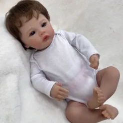 18 inch Reborn Doll Baby & Toddler Toy Reborn Toddler Doll Doll Reborn Baby Doll Baby Reborn Baby Doll Newborn lifelike Gift Hand Made Non Toxic 3/4 Silicone Limbs and Cotton Filled Body with Clothes