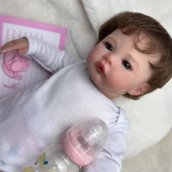 18 inch Reborn Doll Baby & Toddler Toy Reborn Toddler Doll Doll Reborn Baby Doll Baby Reborn Baby Doll Newborn lifelike Gift Hand Made Non Toxic 3/4 Silicone Limbs and Cotton Filled Body with Clothes