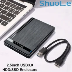 2.5 Inch SATA To USB 3.0 SSD HDD Enclosure Tool Free External Hard Disk Casing Hdd Case Hard Disk CaseOptimized For SSD Support UASP SATA III