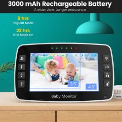 4.3 Inch Video Baby Monitor With Camera PTZ Zoom Babyphone Cam Security Protection Surveillance Cameras