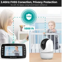 4.3 Inch Video Baby Monitor With Camera PTZ Zoom Babyphone Cam Security Protection Surveillance Cameras