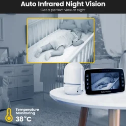 4.3 Inch Video Baby Monitor With Camera PTZ Zoom Babyphone Cam Security Protection Surveillance Cameras