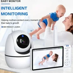 5 Inch Video Baby Monitor With Camera PTZ Zoom Babyphone Cam Security Protection Surveillance Cameras Temperature Sensor Lullaby