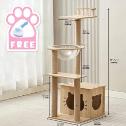62 Inches Cat Tree/Cat Tree House and Towers for Large Cat/Cat Climbing Tree with Cat Condo/Cat Tree Scratching Post/Multi-Level Large Cat Tree