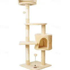 45.67 Inches Cat Tree/Cat Tree House and Towers for Large Cat/Cat Climbing Tree with Cat Condo/Cat Tree Scratching Post/Multi-Level Large Cat Tree