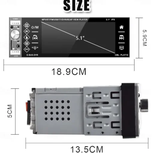 5.1'' IPS Capacitive HD Touch Screen Intelligent Voice 1din Car MP5 Player Bluetooth 4.2 Autoradio Support FM AM RDS Microphone DVR 4USB Bluetooth CAM(optional)