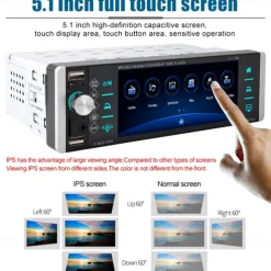 5.1'' IPS Capacitive HD Touch Screen Intelligent Voice 1din Car MP5 Player Bluetooth 4.2 Autoradio Support FM AM RDS Microphone DVR 4USB Bluetooth CAM(optional)