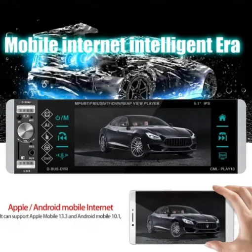 5.1'' IPS Capacitive HD Touch Screen Intelligent Voice 1din Car MP5 Player Bluetooth 4.2 Autoradio Support FM AM RDS Microphone DVR 4USB Bluetooth CAM(optional)