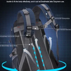 40 L Daypack Rucksack Zipper Multi Pocket Rain Waterproof Anatomic Design Wearable Durable Outdoor Hiking Camping Military Nylon Black Army Green Red