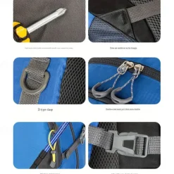 40 L Daypack Rucksack Zipper Multi Pocket Wearable Durable Outdoor Hiking Camping Military Nylon Black Pink Red