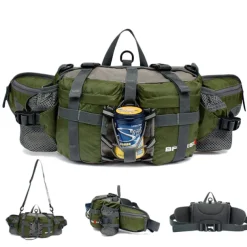 6 L Fanny Pack Waist Bag / Waist pack Hiking Backpack Waterproof Rain Waterproof Quick Dry Water Bottle Pocket Multifunctional Outdoor Camping / Hiking Hunting Fishing Climbing Terylene Black Army