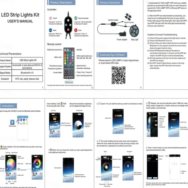 5050 Led Strip Lights 10M Smart RGB Led Light Strip Music Sync 300LEDs Color Changing Light Strips Bluetooth APP Control with Remote for Bedroom Room TV Party Bedroom Room TV Backlight PC Desk Kitchen