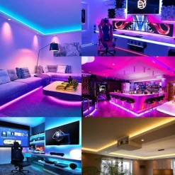 5050 Led Strip Lights 10M Smart RGB Led Light Strip Music Sync 300LEDs Color Changing Light Strips Bluetooth APP Control with Remote for Bedroom Room TV Party Bedroom Room TV Backlight PC Desk Kitchen