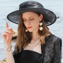 100% Linen Fascinators / Hats with Floral 1pc Special Occasion / Party / Evening Headpiece