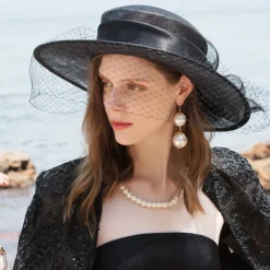 100% Linen Fascinators / Hats with Floral 1pc Special Occasion / Party / Evening Headpiece