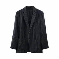 100% Linen Men's Linen Blazer Blazer Business Formal Evening Wedding Party Fashion Casual Spring & Fall Plain Pocket Casual / Daily Single Breasted Blazer Black Dark Blue