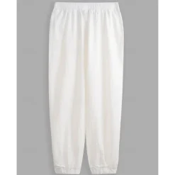 100% Linen Men's Linen Pants Trousers Summer Pants Drawstring Elastic Waist Elastic Cuff Plain Breathable Comfortable Daily Vacation Going out Classic Casual Black Navy Blue