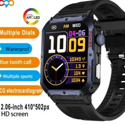 696 LW10 Smart Watch 2.6 inch Smart Band Fitness Bracelet Bluetooth ECG+PPG Pedometer Call Reminder Compatible with Android iOS Men Hands-Free Calls Message Reminder IP 67 42mm Watch Case