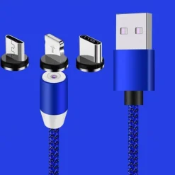 2023 magnetic USB cable LED magnetic charging cable suitable for iPhone micro USB C type fast charging magnet charger mobile phone cable