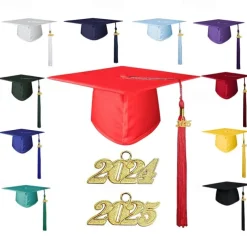 2025 Matte Graduation Cap with 2025 Tassel for Adults High School and Bachelor Master