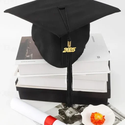 2025 Matte Graduation Cap with 2025 Tassel for Adults High School and Bachelor Master
