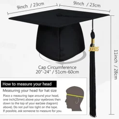 2025 Matte Graduation Cap with 2025 Tassel for Adults High School and Bachelor Master