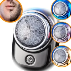 2023 Mini Electric Travel Shaver for Men Pocket Size Washable Electric Razor Mens Rechargeable Portable Cordless Shaving Beard