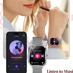 696 MK88 Smart Watch 1.75 inch Smart Band Fitness Bracelet Bluetooth Call Reminder Sleep Tracker Heart Rate Monitor Compatible with Android iOS Women Hands-Free Calls Message Reminder IPX-0 36mm