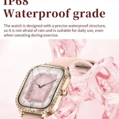 696 MK88 Smart Watch 1.75 inch Smart Band Fitness Bracelet Bluetooth Call Reminder Sleep Tracker Heart Rate Monitor Compatible with Android iOS Women Hands-Free Calls Message Reminder IPX-0 36mm