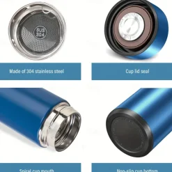 480 ml Digital Thermos Cup Intelligent Temperature Smart Digital Thermal Coffee Travel Mug - Touch Display Temperature, Stainless Steel Vacuum Flask - Perfect Gift for Back To School