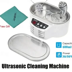 600 ML Mini Size Household Digital Ultrasonic Cleaner Jewelry Watches Glasses Circuit Board Cleaning Tool Sterilizing Machine Intelligent Control Ultrasonic Cleaning Ultrasonic Bath